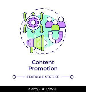 Content promotion multi color concept icon Stock Vector
