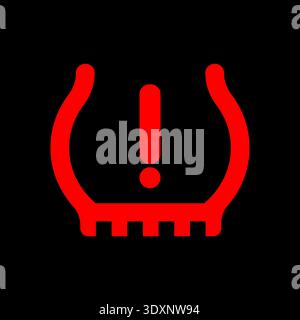 Tire Pressure Warning Sign. Vector Illustration. Stock Vector