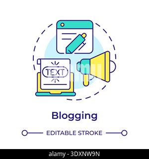 Blogging multi color concept icon Stock Vector