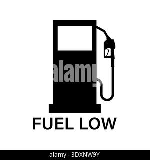Empty Fuel Warning Sign. Fuel Low Warning Sign. Vector Illustration. Stock Vector