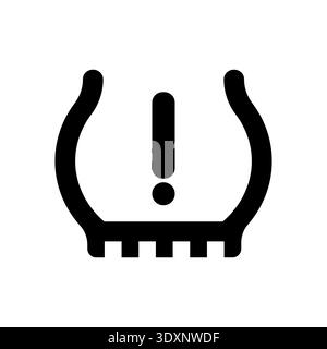 Tire Pressure Warning Sign. Vector Illustration. Stock Vector