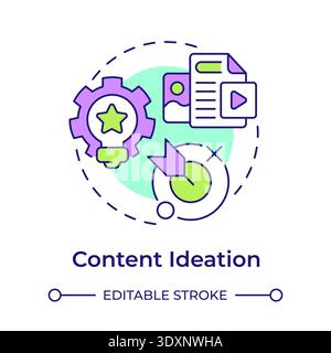 Content ideation multi color concept icon Stock Vector