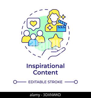 Inspirational content multi color concept icon Stock Vector