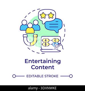 Entertaining content multi color concept icon Stock Vector
