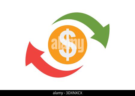 Money transfer flat icon. Icon related to bank. transfer elements vector illustration Stock Vector