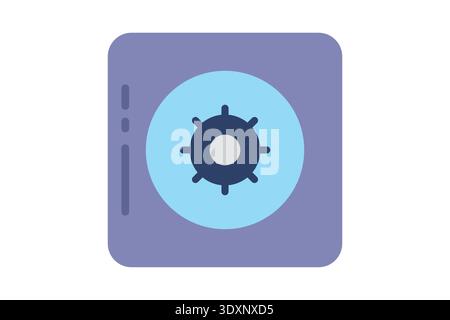 Vault flat icon. Icon related to bank. safe elements vector illustration Stock Vector