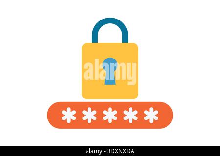 Password flat icon. Icon related to security. account elements vector illustration Stock Vector