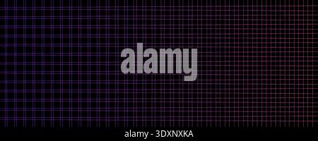 AI Metaverse Tech Background Pattern Horizontal Texture, Neon Purple Grid Lines On Black With Shimmer Glow, Futuristic BG Backdrop Wallpaper For UI Stock Vector