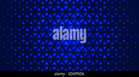 Geometric triangle background vivid blue 3D backdrop. Futuristic tech grid texture for digital technology, data science, fintech, machine learning Stock Vector