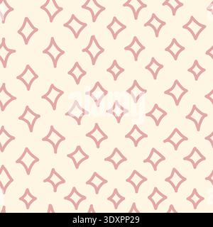 Boho stars seamless pattern. Doodle hand drawn stars background. Naive decor for nursery, kids room, baby apparel. Cute print for baby. Warm beige color. Stock Vector