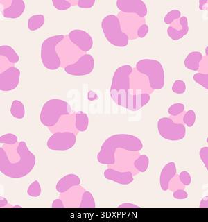 Y2k leopard seamless background. Psychedelic pink leopard print. Seamless groovy abstract animal, skin pattern. Trendy illustration. Vector graphic illustration Stock Vector