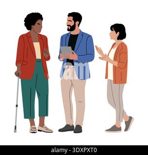 Business men and women engaged in discussion Stock Vector