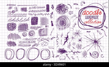 Handmade doodle set. Back to school . Hand drawn. Not AI, vector illustration. Stock Vector