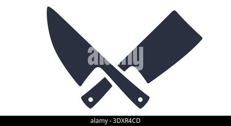 Professional butcher knife, meat cleaver Stock Vector