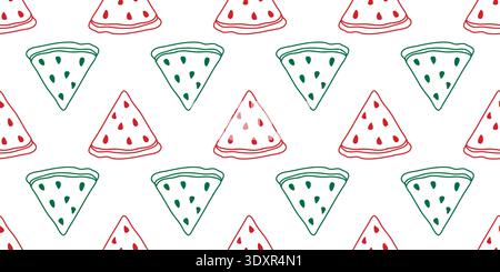 Hand drawn watermelon slices seamless pattern Stock Vector