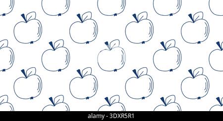 Hand drawn apples seamless pattern Stock Vector