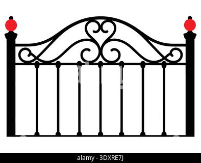Wrought Iron Bed Frame Silhouette vector illustration Stock Vector
