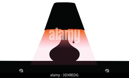 Black Floor Lamp Silhouette Isolated Stock Vector