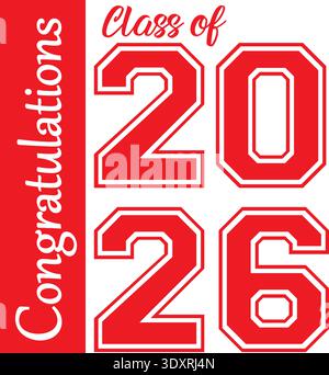 Class of 2026 vertical sign red Stock Photo - Alamy