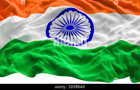 Indian national flag,3d tiranga transparent background Stock Photo