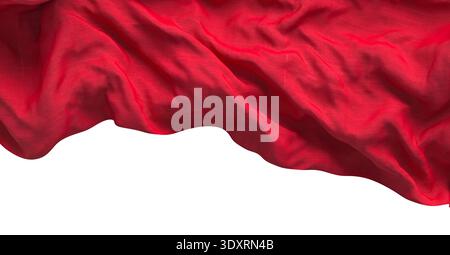 Red fabric draping 3d transparent background Stock Photo
