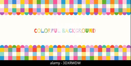 Colorful check vector border with copy space for text, Gingham backgrounds for kids Easter and summer designs, invitations, banners menu and recipes Stock Vector