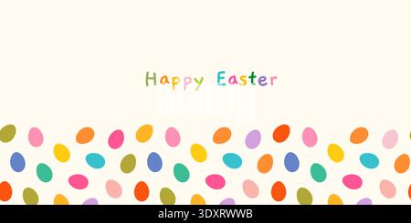 Cute Easter pastel colored vector background with colorful eggs, spring design for banners, flyers and invitations Stock Vector