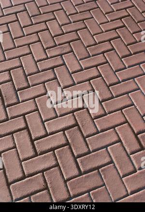 Red brick cross walk, suburban street intersection, Pennsylvania USA Stock Photo