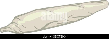 Rolled paper drug joint. Crumpled marihuana icon Stock Vector