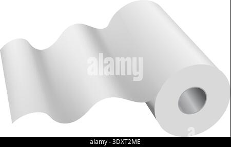 Blank paper sheet roll. Realistic white towel Stock Vector