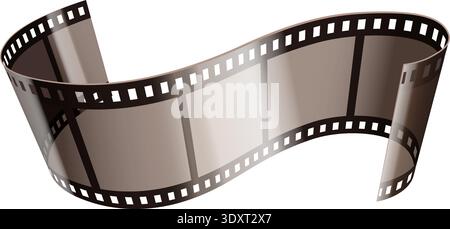 Film roll. Frame stripe wave. Old video Stock Vector