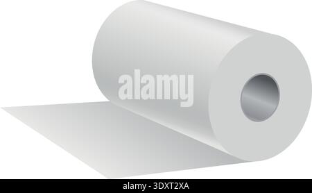 White paper roll. Blank round realistic mockup Stock Vector