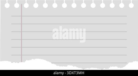 Torn notebook page with ripped edge blank template Stock Vector