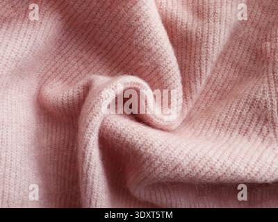 Soft Pink Knitted Fabric Texture Background Stock Photo