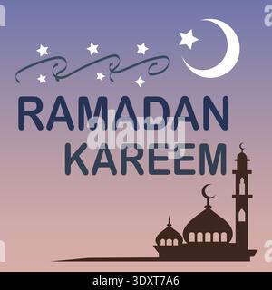 Ramadan Kareem Islamic Greeting Card Background Vector Illustration Stock Vector