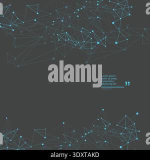 Tech Universe Glowing Nodes in Virtual Space. Vector Abstract Background Stock Vector