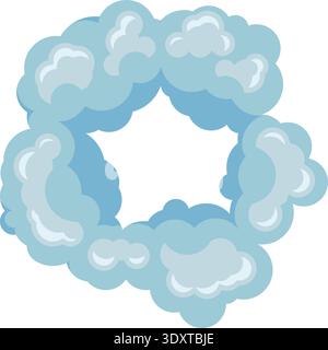 Smoke burst cloud ring cartoon game effect Stock Vector