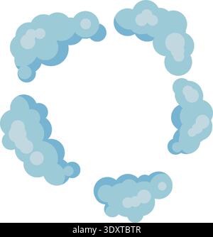 Puff smoke cloud game effect. Cartoon blast ring Stock Vector