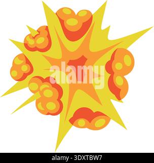 Boom explosion fire effect in cartoon comic style Stock Vector