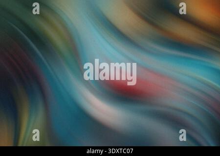 Abstract painting featuring swirling brushstrokes in shades of blue pink and orange creating a fluid effect Stock Photo