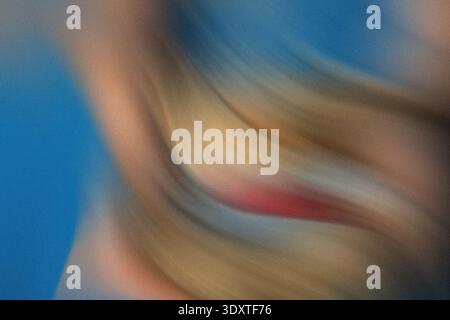 Close up shot of a person with blurred background showing skin tone and a hint of a rainbow effect light Stock Photo