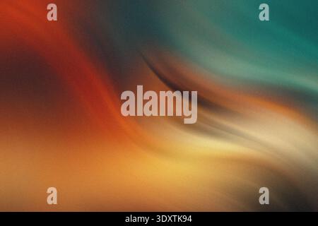 Abstract painting featuring a blend of warm and cool colors with blurred textures and soft transitions Stock Photo