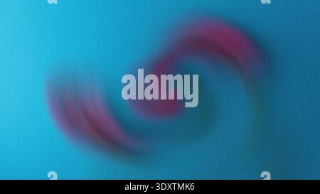 An artistic representation featuring blurred shapes of pink and purple against a vibrant blue background space Stock Photo