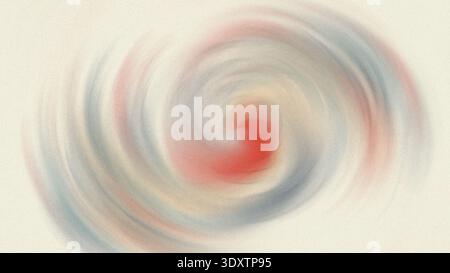 Abstract blurred image featuring a swirling vortex of white gray and red colors with soft gradients Stock Photo