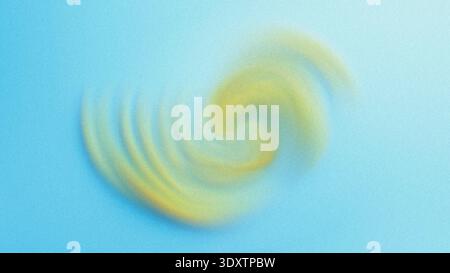 Abstract light blue background with a swirl of yellow and green creating a soft and dreamy effect Stock Photo