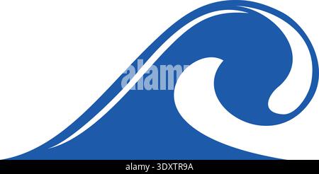 Stylized blue wave logo. Clean water storm Stock Vector