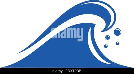 Storm wave icon. Blue clean liquid logo Stock Vector