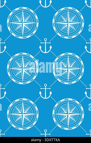 Marine travel pattern. Decorative seamless banner background Stock Vector