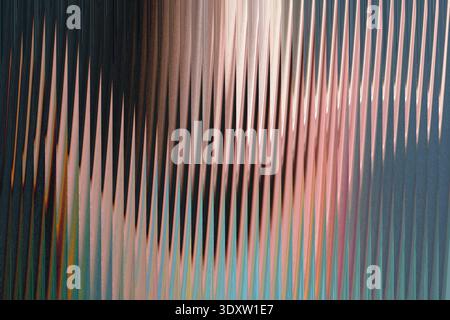 A blurred image showing a light pink and white gradient with a rainbow effect at the bottom edge Stock Photo