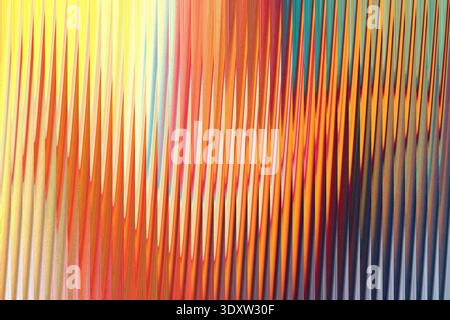 Abstract painting featuring blended colors of yellow, orange, pink, green, teal, and red swirled together Stock Photo